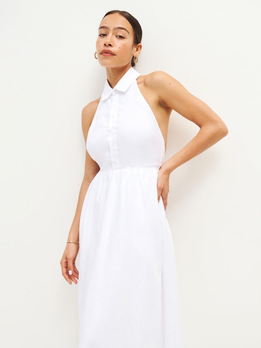 Reformation Tace Linen Dress in White - 0